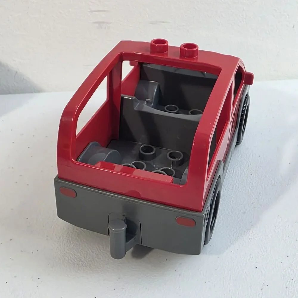 LEGO DUPLO Caravan Van Car Red & Dark Bluish Gray for 5655 EUC Blocks